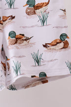 Green duck print bamboo shorts set A&E
