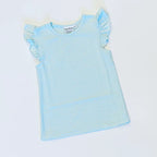 Knit Stripe Flutter Sleeve Shirt BBB