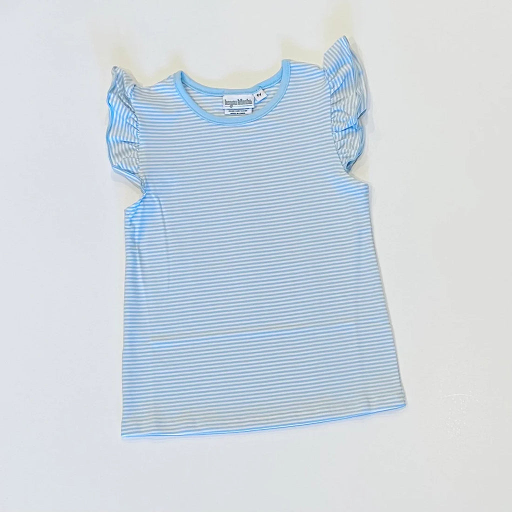 Knit Stripe Flutter Sleeve Shirt BBB