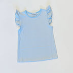 Knit Stripe Flutter Sleeve Shirt BBB