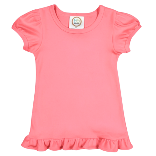 Girl's Short Sleeve Ruffle Tee Shirt BB*