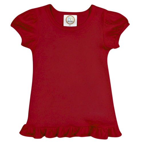 Girl's Short Sleeve Ruffle Tee Shirt BB*
