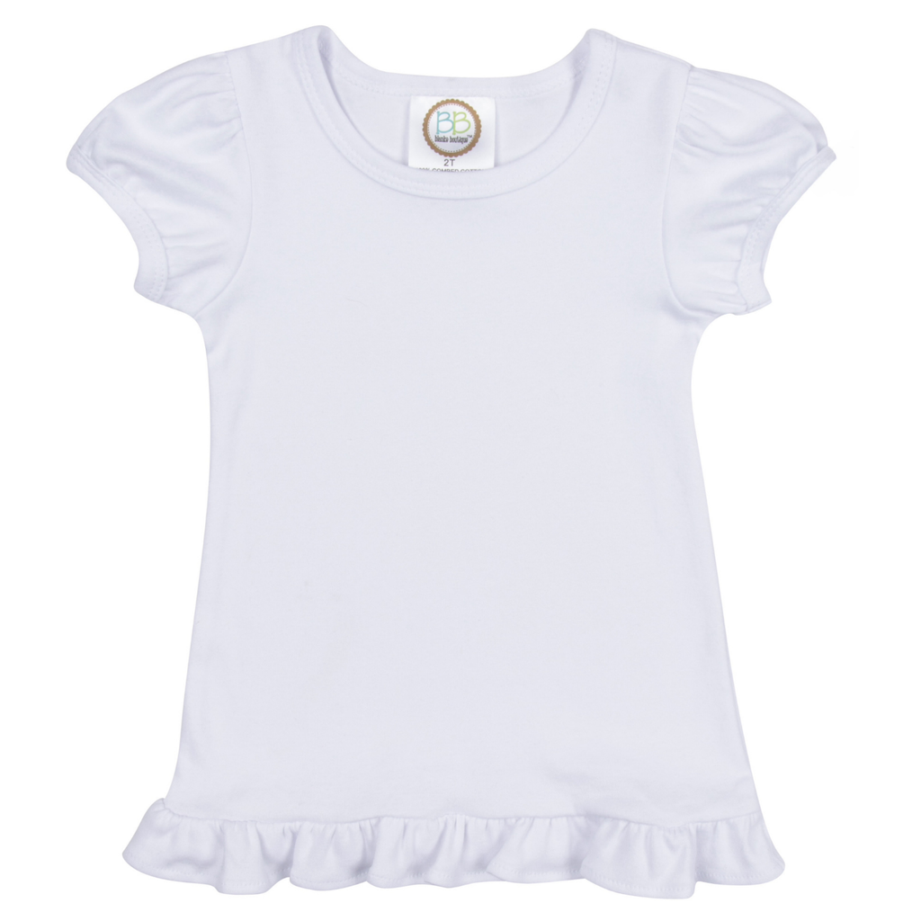 Girl's Short Sleeve Ruffle Tee Shirt BB*