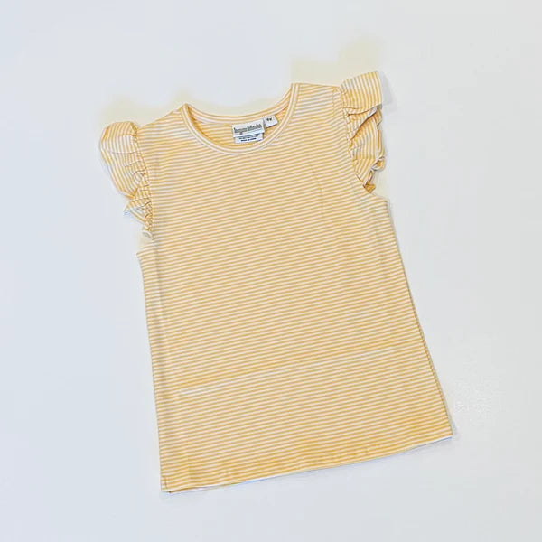 Knit Stripe Flutter Sleeve Shirt BBB