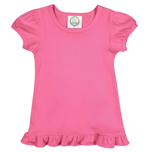 Girl's Short Sleeve Ruffle Tee Shirt BB*