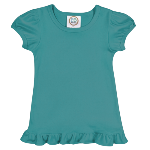 Girl's Short Sleeve Ruffle Tee Shirt BB*