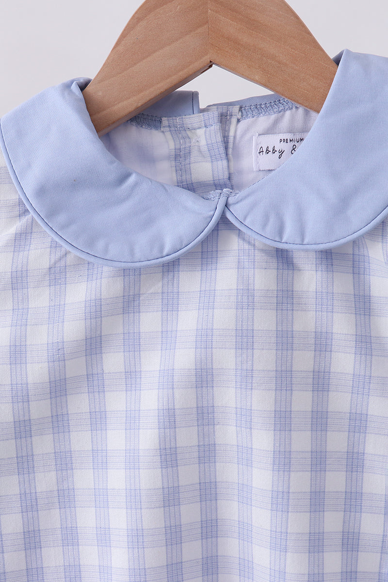 Blue plaid peter pan collar shorts set A&E. *** PRE-ORDER*** SOME SIZES ARE IN STOCK.
