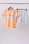 Pink I love my mom embroidery shorts set A&E ***PRE-ORDER*** Waiting on a restock that is on the way