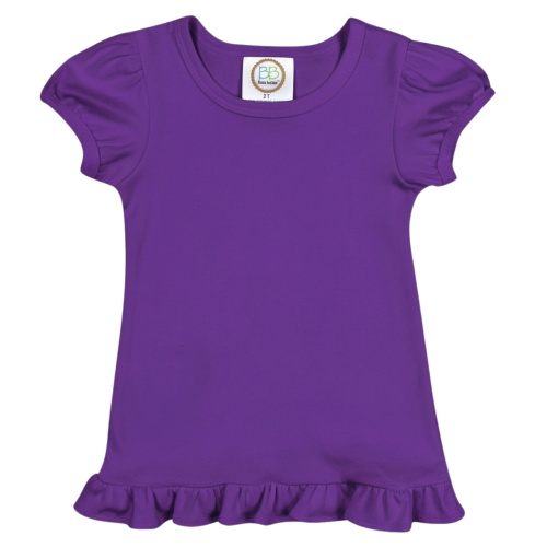 Girl's Short Sleeve Ruffle Tee Shirt BB*