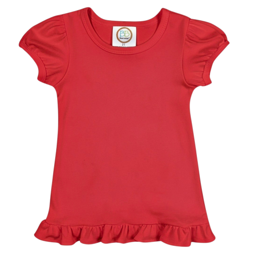 Girl's Short Sleeve Ruffle Tee Shirt BB*