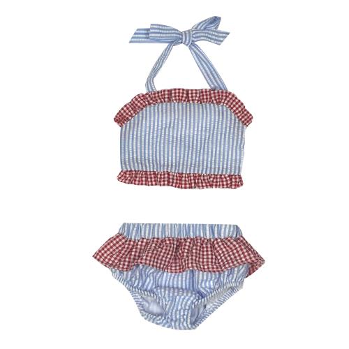 Seersucker Ruffle Bikini BB*